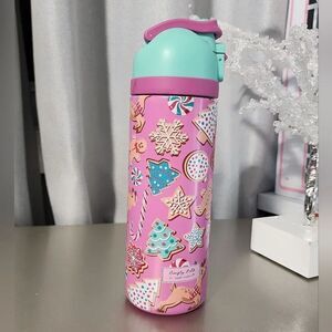 New Simply Belle Christmas Cookie Gingerbread Print Stainless Steel Bottle 24 oz